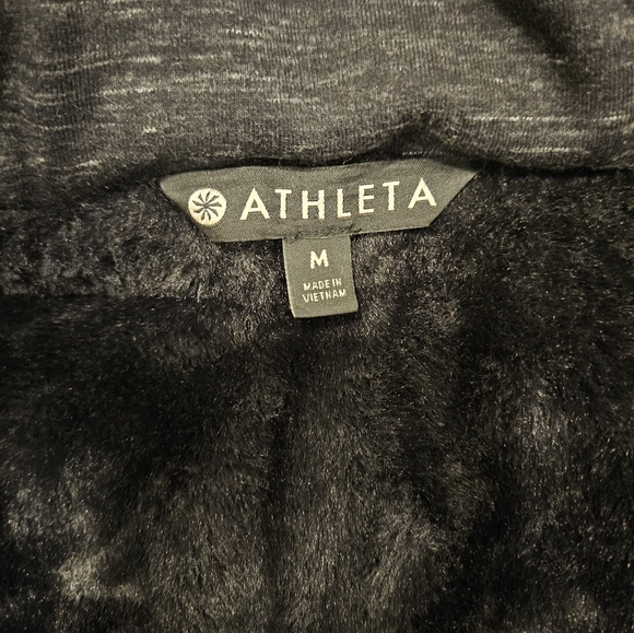 Athleta FUR LINED Luxe Victory Hoodie, Black Multi Heather, M - $148 - Picture 6 of 6